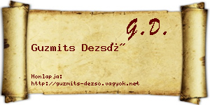 Guzmits Dezső névjegykártya